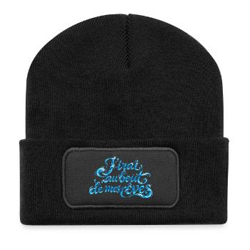 Ich werde bis zum Ende meiner Träume gehen – Kultlied - Recycelte Patch Beanie - Schwarz - Vorne