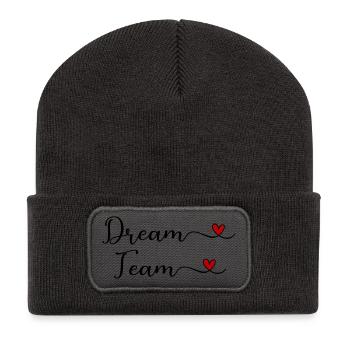Dream Team - Recycelte Patch Beanie - Dunkelgrau - Vorne