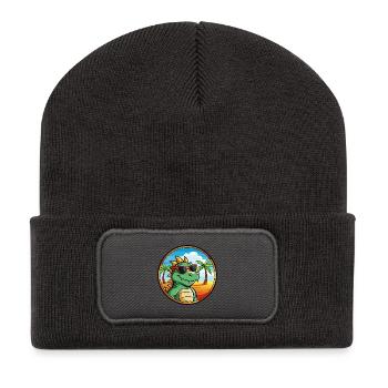 Dragon Funny Cartoon Lunettes de soleil de plage d’été cool - Beanie recyclé à patch - charbon - Devant