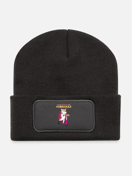 Vorschule Mädchen Vorschulkind - Recycelte Patch Beanie - Dunkelgrau