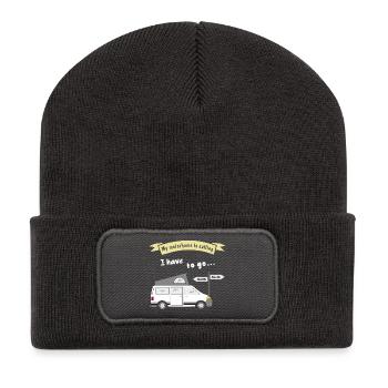 my motorhome is calling - Recycelte Patch Beanie - Dunkelgrau - Vorne