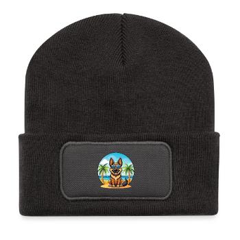 Lunettes de soleil de dessin animé de race de chien de berger allemand - Beanie recyclé à patch - charbon - Devant