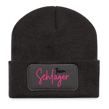 Team Schlager - Schlagerparty - Schlagermusik - Recycelte Patch Beanie - Dunkelgrau - Vorne