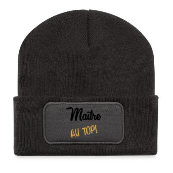 MEISTER. MEISTER. VIELEN DANK. DANKE, MEISTER - Recycelte Patch Beanie - Dunkelgrau - Vorne