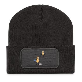 Peanut Morning Grouch Early Bird Bodybuilder - Recycled Patch Beanie - dark grey - Front