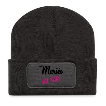 HEIRAT - Recycelte Patch Beanie - Dunkelgrau - Vorne
