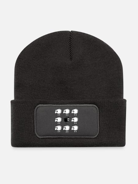 SCHWARZES SCHAFE - schwarze Schafe Geschenkartikel 10-45 - Recycelte Patch Beanie - Dunkelgrau
