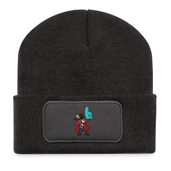 Wilder Piratenkapitän Geburtstag - Recycelte Patch Beanie - Dunkelgrau - Vorne