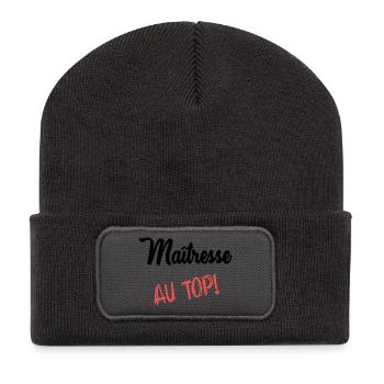 GELIEBTE - Recycelte Patch Beanie - Dunkelgrau - Vorne
