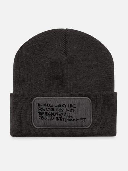 Basquiat - Recycelte Patch Beanie - Dunkelgrau