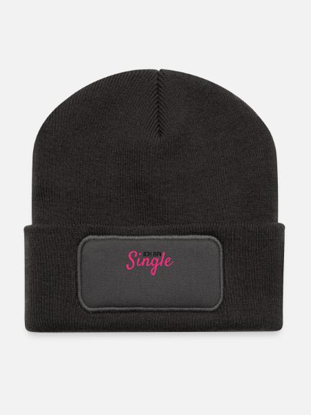 Ich bin Single - Recycelte Patch Beanie - Dunkelgrau