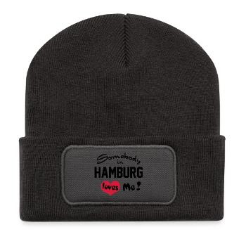 hamburg - Recycelte Patch Beanie - Dunkelgrau - Vorne