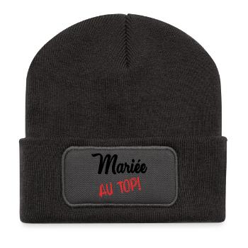 ZUKÜNFTIGE BRAUT - Recycelte Patch Beanie - Dunkelgrau - Vorne