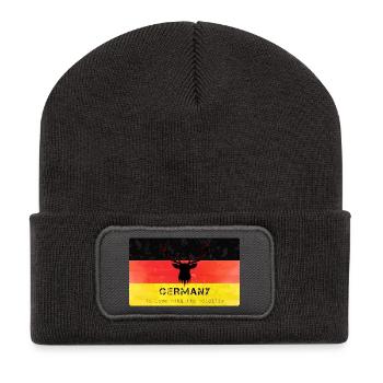 Deutschland Wildtiere Germanys Wildlife - Recycelte Patch Beanie - Dunkelgrau - Vorne