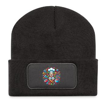 Chef Logo - Recycled Patch Beanie - dark grey - Front