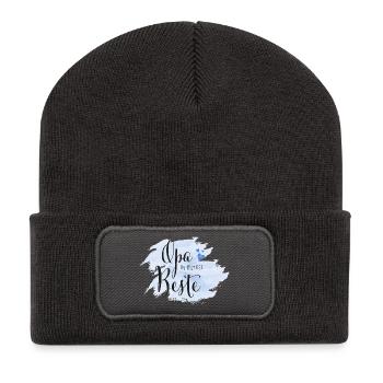 Opa du bist der Beste der Welt - Recycelte Patch Beanie - Dunkelgrau - Vorne