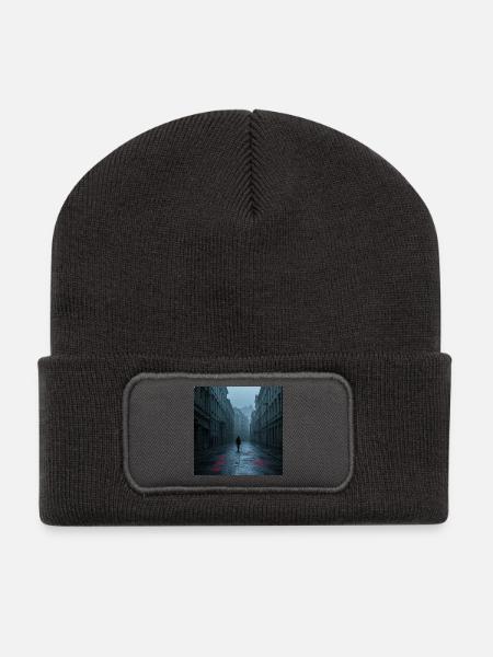 Nebelstrom City - Recycelte Patch Beanie - Dunkelgrau