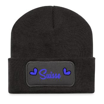 SWITZERLAND. COUNTRY. GENEVA. HUMOR. COUNTRY - Recycled Patch Beanie - dark grey - Front