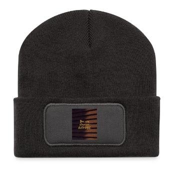You are stronger ALWAYS - Recycelte Patch Beanie - Dunkelgrau - Vorne