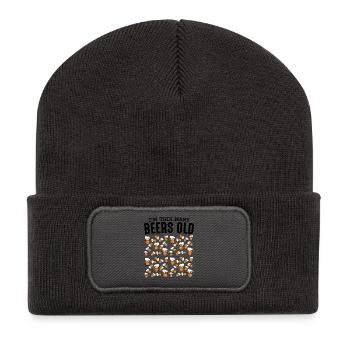 Bierkrüge Muster Kollektion Geburtstag 50 - Recycelte Patch Beanie - Dunkelgrau - Vorne