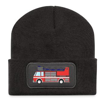 Fire engine Fire engine - Recycled Patch Beanie - dark grey - Front