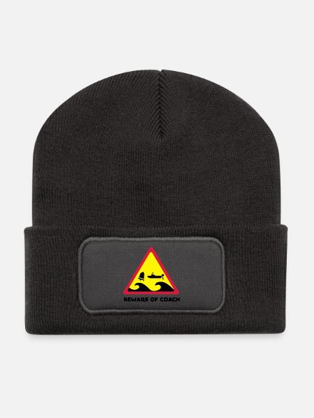Beware Of Coach - Opti Edition - Recycelte Patch Beanie - Dunkelgrau