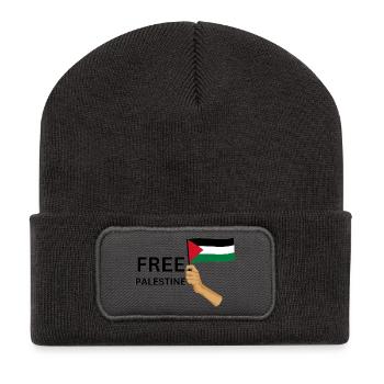 FREE PALASTINE | Gaza | Demonstration - Recycelte Patch Beanie - Dunkelgrau - Vorne
