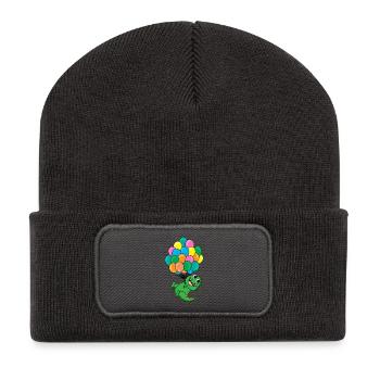 Baby Dinosaurier Luftballon - Recycelte Patch Beanie - Dunkelgrau - Vorne
