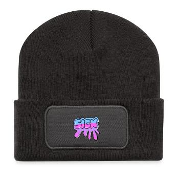 Graffiti - Recycelte Patch Beanie - Dunkelgrau - Vorne