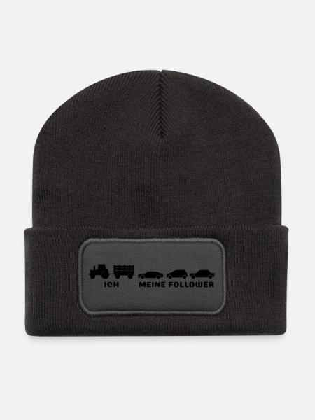 Ich, meine Follower - Bauer Landwirt - Recycelte Patch Beanie - Dunkelgrau