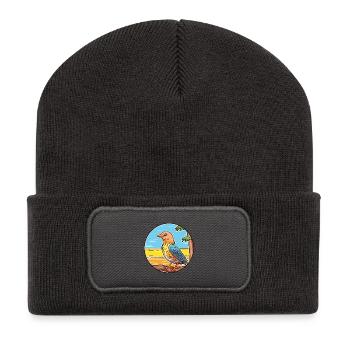 Kuckuck Aquarell Cartoon Kawaii Clipart Tier - Recycelte Patch Beanie - Dunkelgrau - Vorne