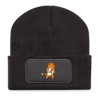 Schnurrende Oboenkatze Orchester - Recycelte Patch Beanie - Dunkelgrau - Vorne