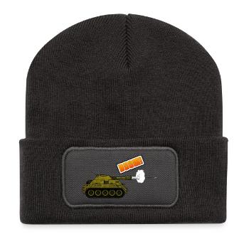 Panzer - Boom - Recycelte Patch Beanie - Dunkelgrau - Vorne