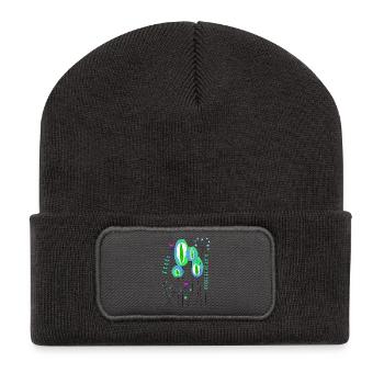 Wald abstrakt - Recycelte Patch Beanie - Dunkelgrau - Vorne