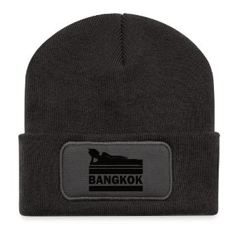 Bangkok Buddha Thailand Temple Wat Pho Souvenir TH - Recycled Patch Beanie - dark grey - Front