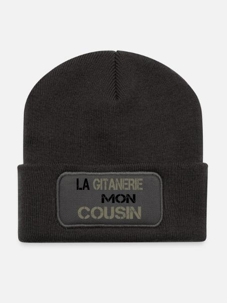 La gitanerie mon cousin - Beanie recyclé à patch - charbon