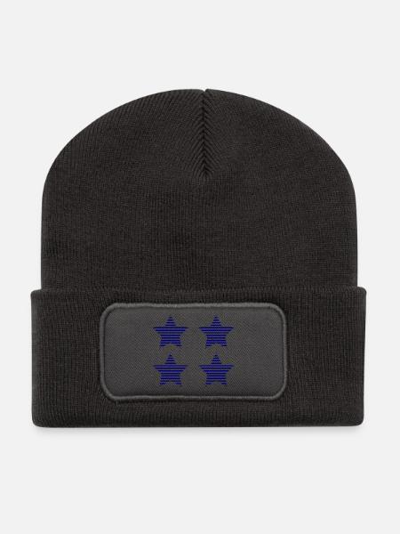 STERN. STERNE. STERN. STERNE. FEST. JAHRESTAG - Recycelte Patch Beanie - Dunkelgrau
