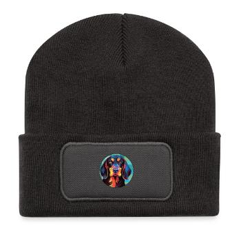 Deutsch Drahthaar Vorstehhund Rasse Aquarell - Recycelte Patch Beanie - Dunkelgrau - Vorne