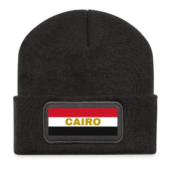 La ville du Caire aux couleurs du drapeau égyptien - Beanie recyclé à patch - charbon - Devant
