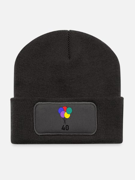 40. 40 JAHRE. 40-JÄHRIGES JUBILÄUM. GEBURTSTAG 40 JAHRE. - Recycelte Patch Beanie - Dunkelgrau