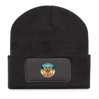 Cockapoo Dog Breed Cartoon Sunglasses Beach - Recycled Patch Beanie - dark grey - Front