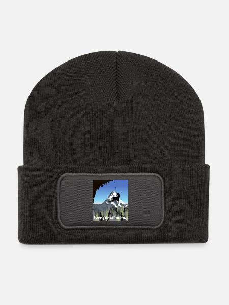 Liebe zum Klettern - Recycelte Patch Beanie - Dunkelgrau
