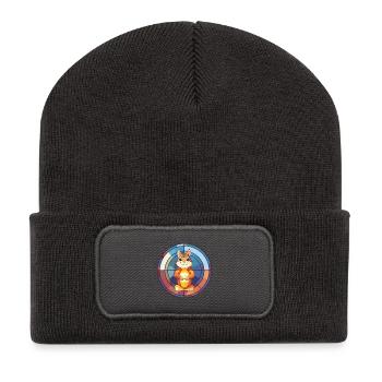 Chipmunk Buntglas Bunte Karikatur Kawaii Ani - Recycelte Patch Beanie - Dunkelgrau - Vorne