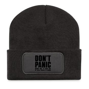 DON'T PANIC – Rule #1 Shirt - Recycled Patch Beanie - dark grey - Front