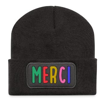MERCI. MAÎTRESSE. MAÎTRE. MERCI MAÎTRESSE - Beanie recyclé à patch - charbon - Devant