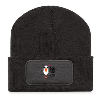 Only a boy who loves seagulls saying gift - Recycled Patch Beanie - dark grey - Front