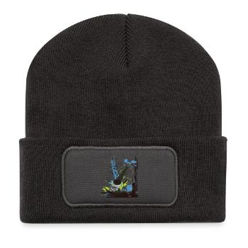 Musik - Recycelte Patch Beanie - Dunkelgrau - Vorne