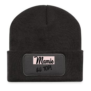 OMA. MAMA. OMA. MUTTERTAG - Recycelte Patch Beanie - Dunkelgrau - Vorne