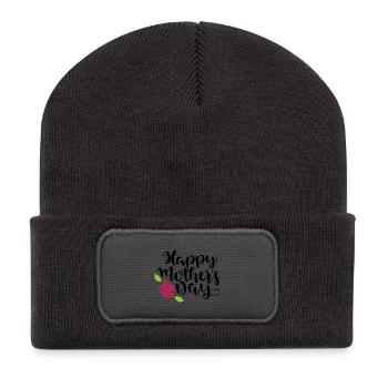 Fête des Mères - Beanie recyclé à patch - charbon - Devant