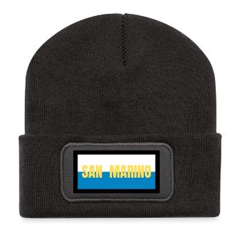 Couleurs du drapeau de Saint-Marin - Beanie recyclé à patch - charbon - Devant
